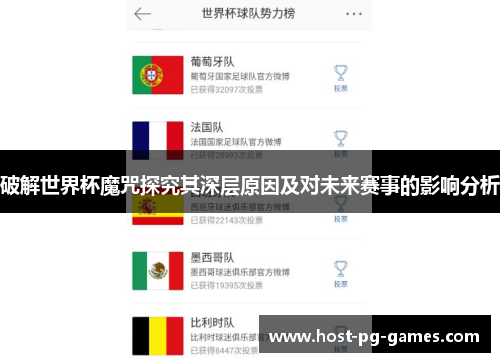 破解世界杯魔咒探究其深层原因及对未来赛事的影响分析