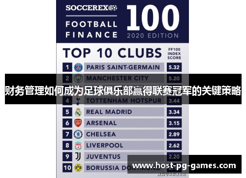 财务管理如何成为足球俱乐部赢得联赛冠军的关键策略 财务管理如何成为足球俱乐部赢得联赛冠军的关键策略